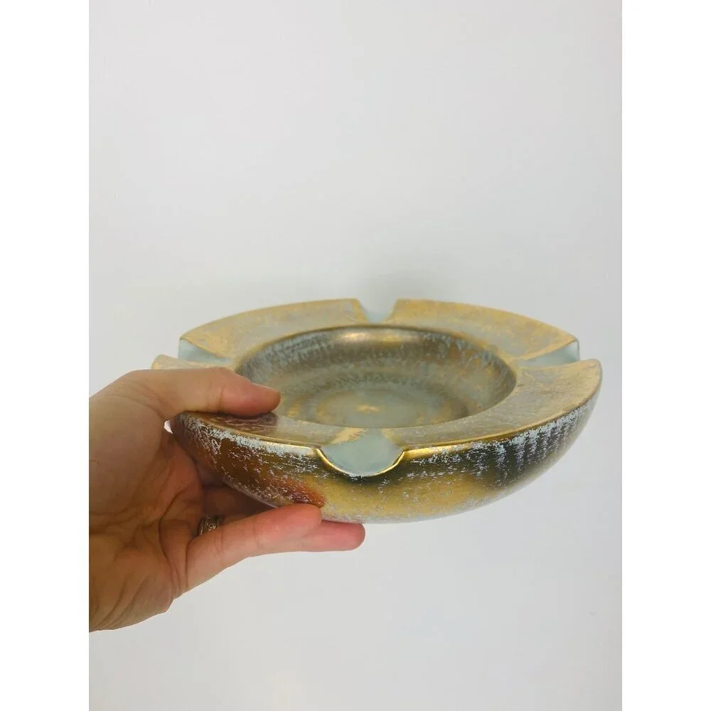Stangl Large Round Pottery Ashtray, Mid Century Modern, Stangl Ashtray